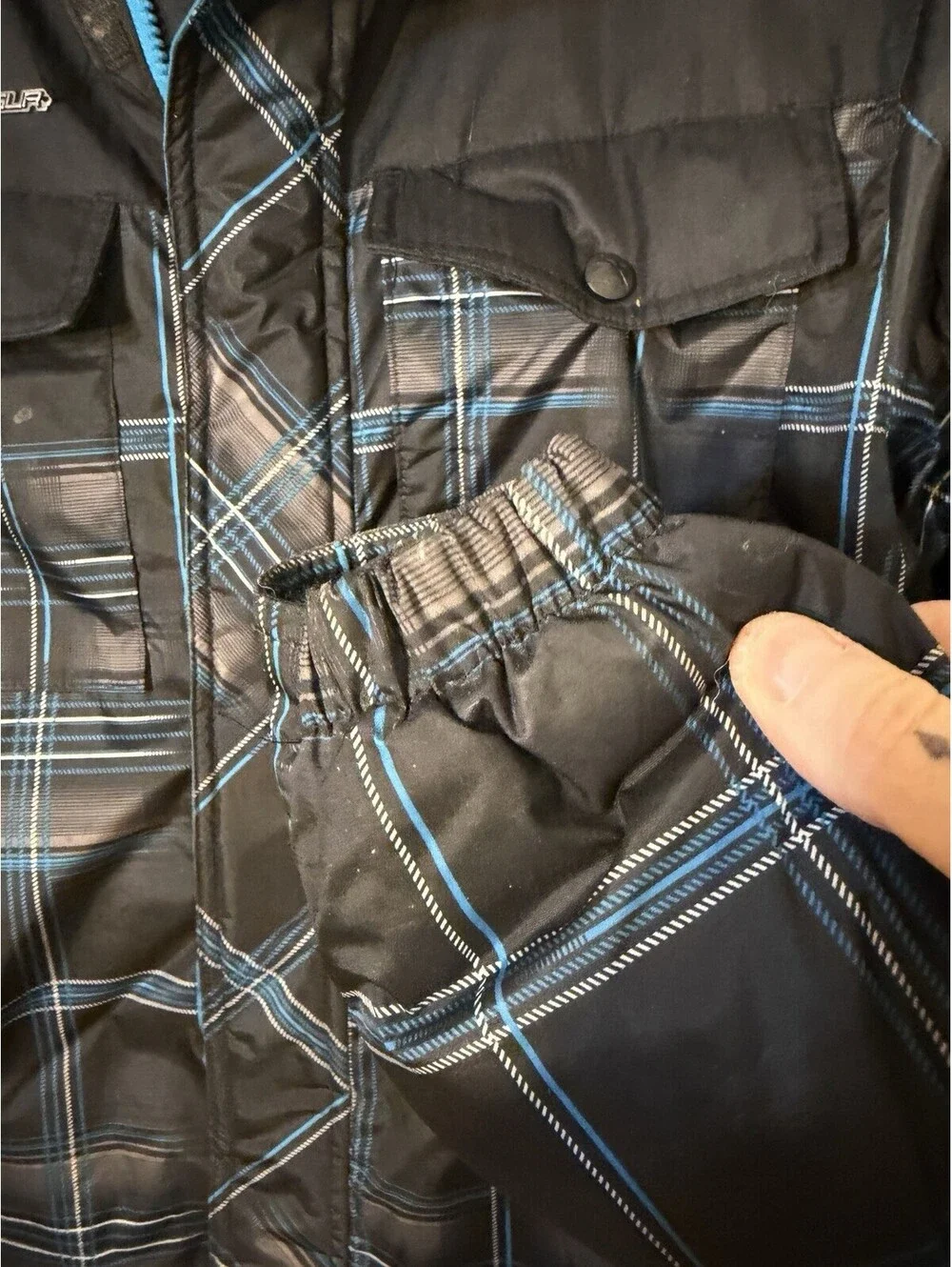 ZeroXposure Boys XL 18/20 Winter Ski Jacket Insulated Heavy Coat EUC Black Plaid